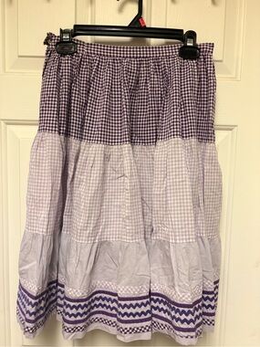 Purple Gingham Tiered Skirt